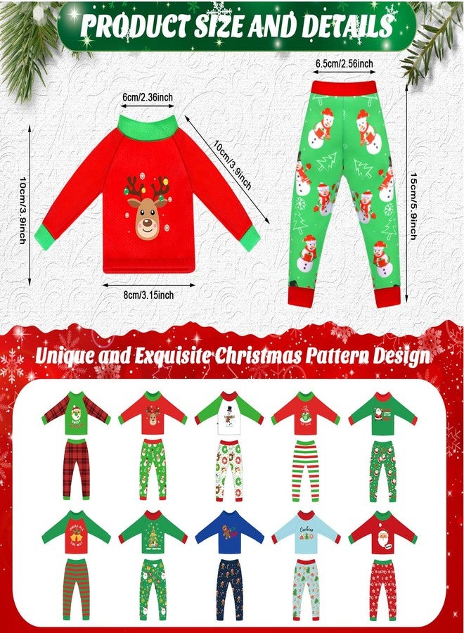 Liitrsh 20 Pcs Christmas Ugly Sweaters Doll Clothes Accessories Christmas Santa Elk Snowman Clothing Pajamas for Doll Holiday Decoration - Image 2